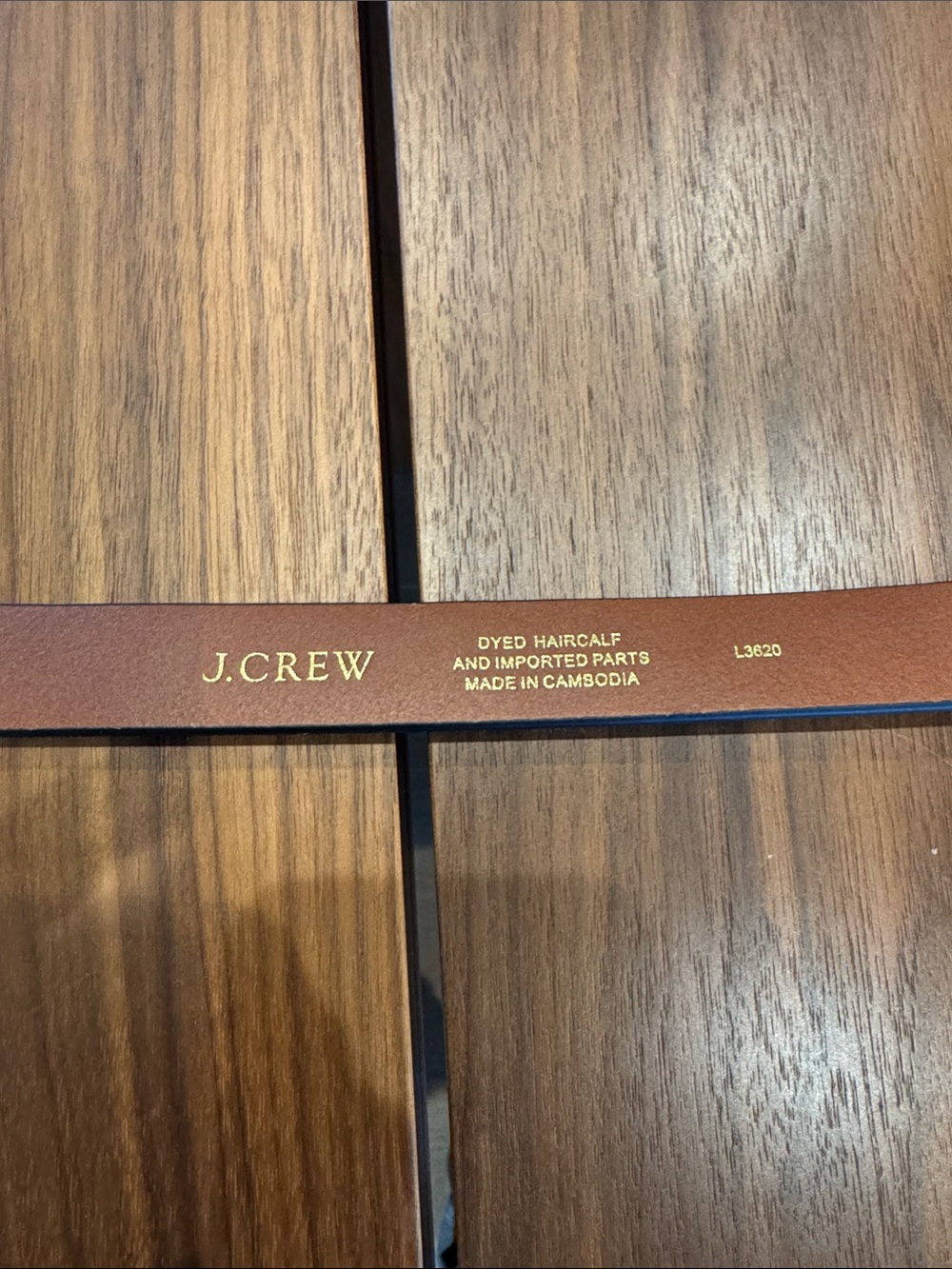 J. Crew Leopard Print calf hair leather belt in size Small with Gold Buckle NWOT - Picture 3 of 7